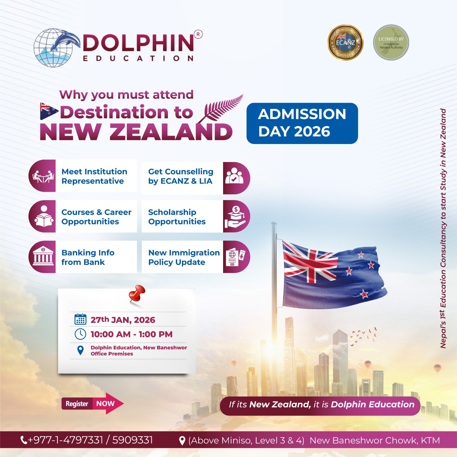 Destination to New Zealand – Admission Day 2026